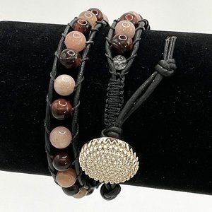 Beaded Leather Wrap Bracelet